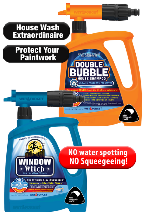 Wet and Forget Window Witch Spray On Exterior Glass Cleaner Sniper Nozzle  2L